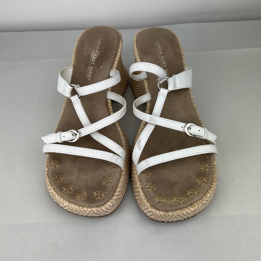 Lower East Side Vintage Espadrille White Strappy Y2K Sandals Womens Size: 10 - Picture 4 of 9